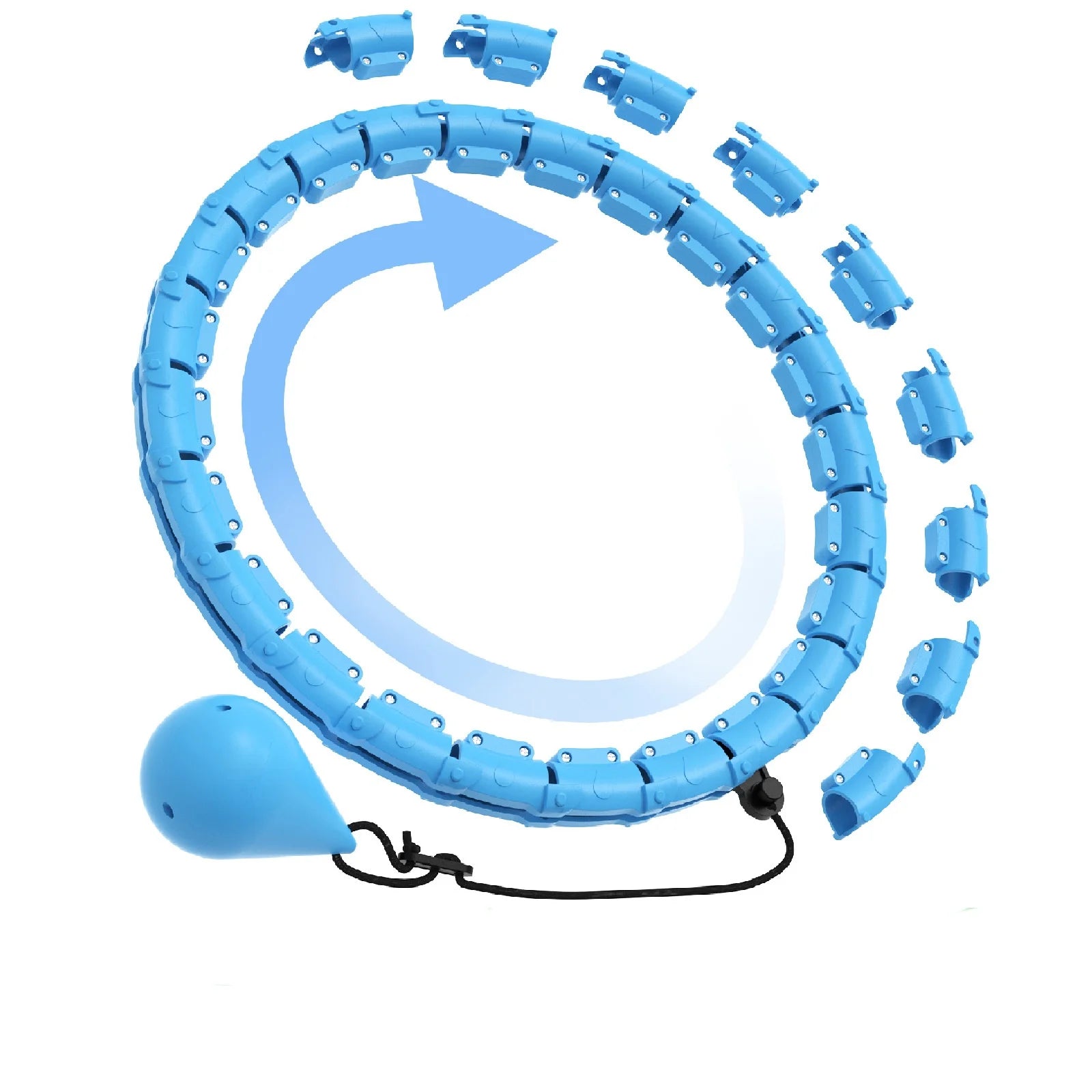 24-Section Adjustable Weighted Hula Hoop for Women - Detachable Design for Full Body Toning and Home Fitness