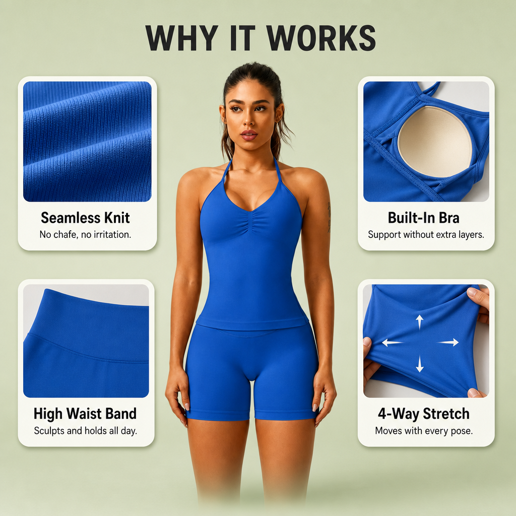 Premium Halter Yoga Set (2-piece seamless)