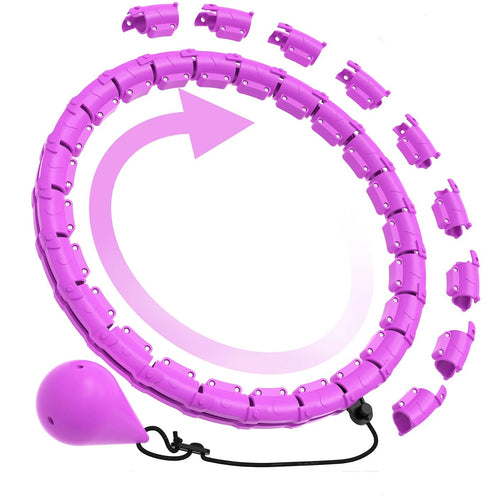 24-Section Adjustable Weighted Hula Hoop for Women - Detachable Design for Full Body Toning and Home Fitness