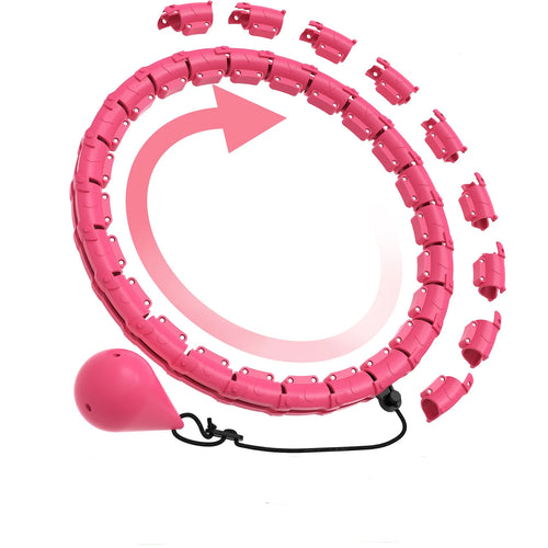 24-Section Adjustable Weighted Hula Hoop for Women - Detachable Design for Full Body Toning and Home Fitness