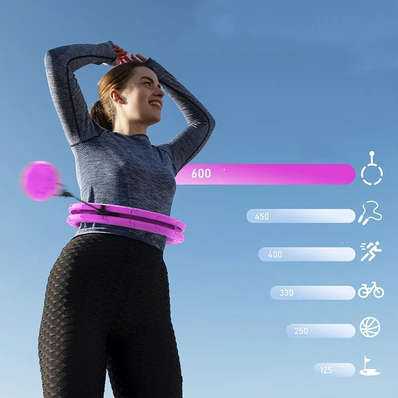 24-Section Adjustable Weighted Hula Hoop for Women - Detachable Design for Full Body Toning and Home Fitness