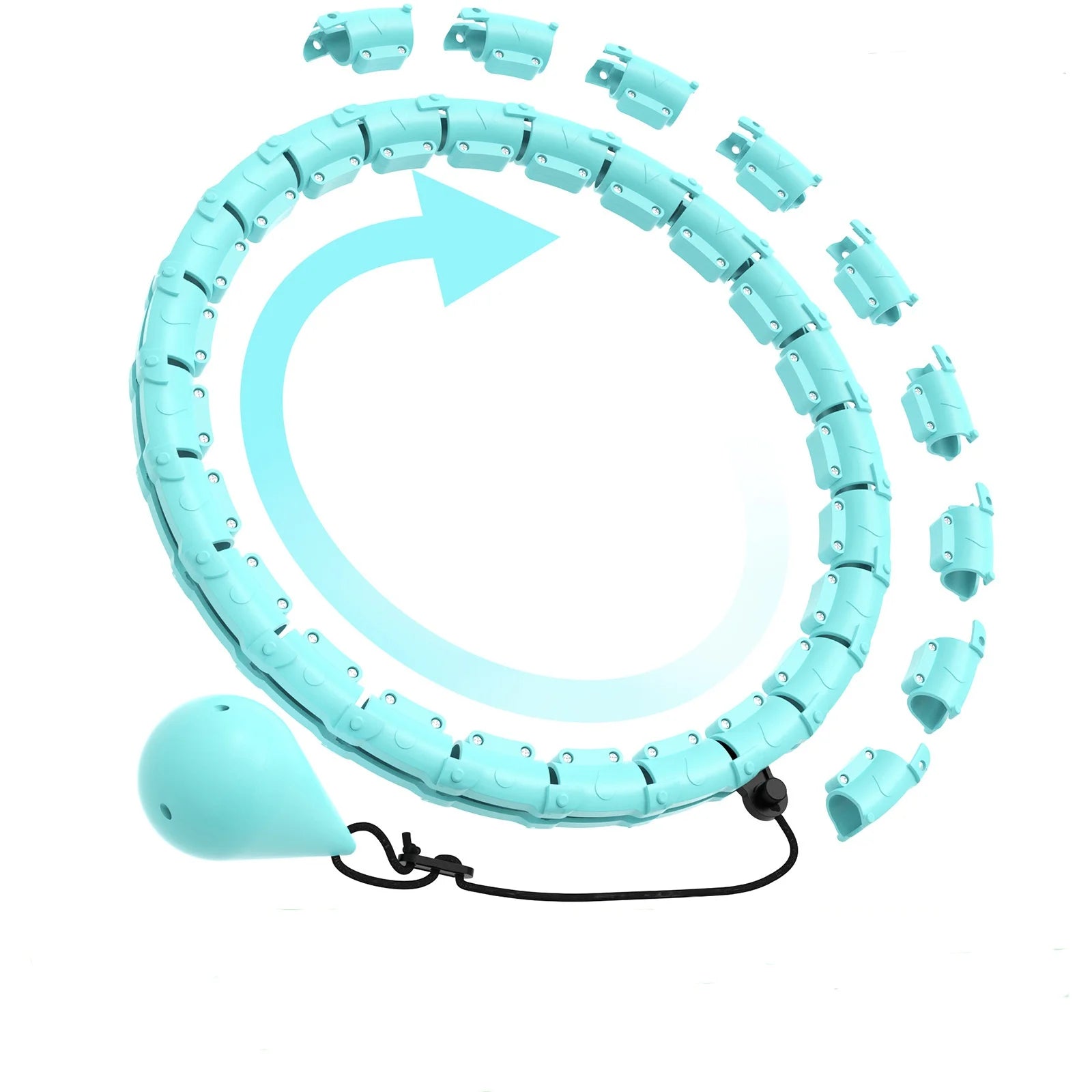 24-Section Adjustable Weighted Hula Hoop for Women - Detachable Design for Full Body Toning and Home Fitness