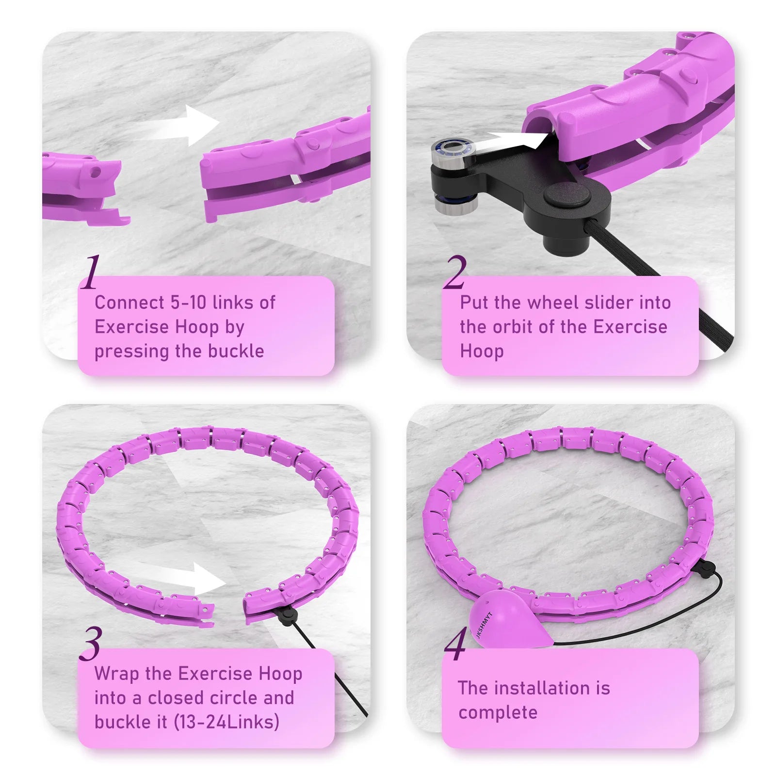 24-Section Adjustable Weighted Hula Hoop for Women - Detachable Design for Full Body Toning and Home Fitness
